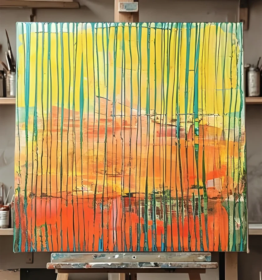 Once upon a time abstract painting 80x80cm - Image 2